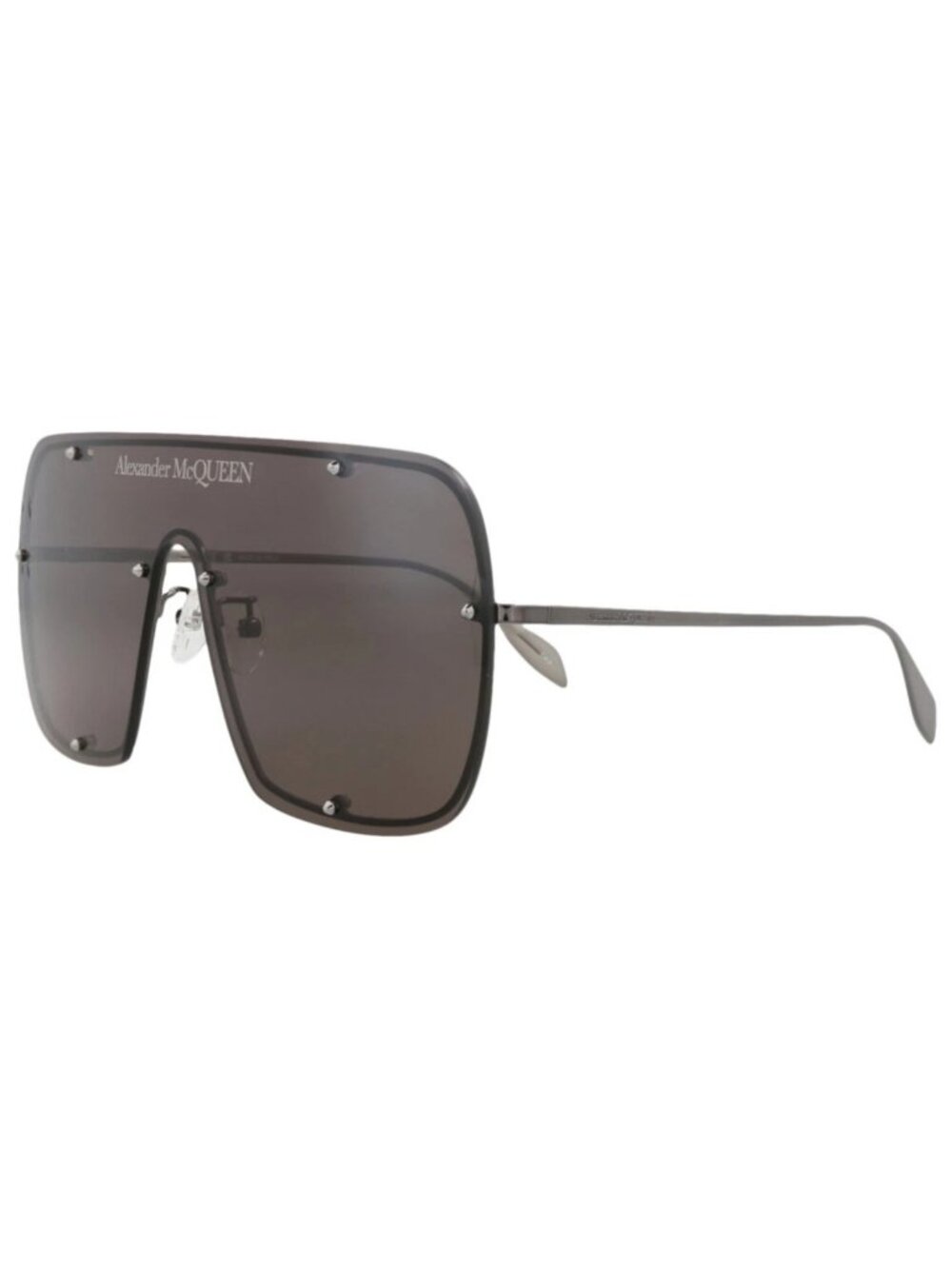 New Alexander McQueen Women's Sunglasses Shield Wrap Metal Frame Unisex Grey E
